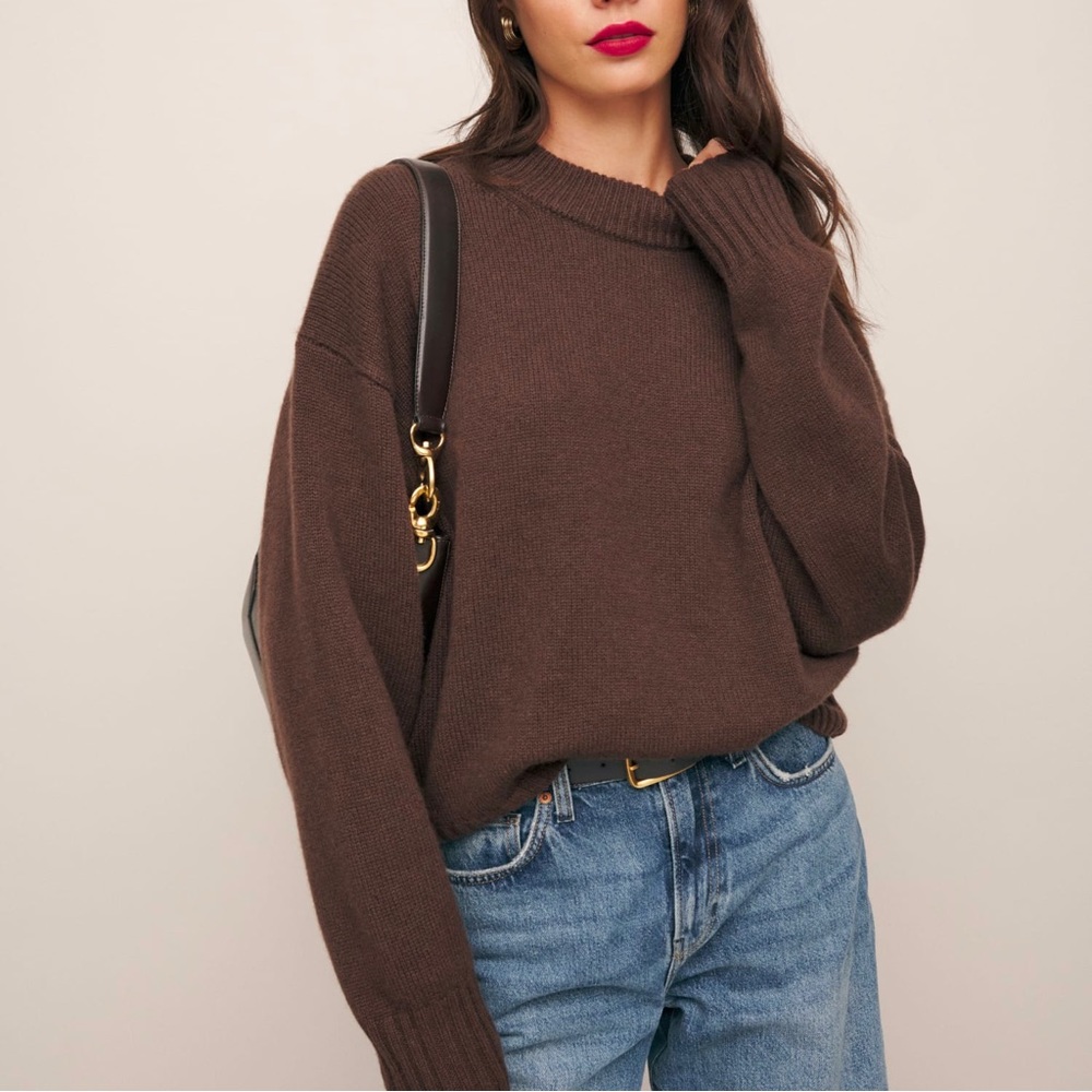 Reformation Brown Crew Neck Sweater